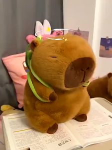 Capybara Plush Toys with Turtle Backpack Cute Animals Stuffed Toy Sleeping Pillow Kids Birthday Gift