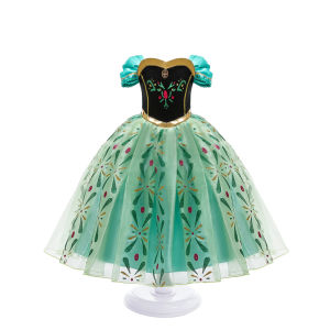 ชุดแฟนซีเด็กผู้หญิง ชุดเจ้าหญิงสำหรับงานวันเกิด ชุดคอสเพลย์ฮาโลวีนสำหรับเด็กเล็ก ชุดแฟนซีสีเขียว
