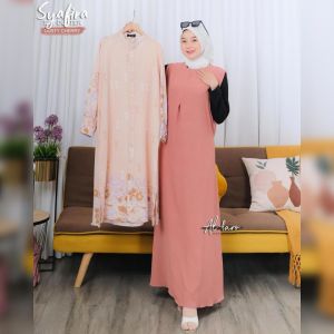 DIANDRA SET OUTER BY ALFARO/GAMIS SET OUTER KEKINIAN/GAMIS SET OUTER CRINKLE GAMIS 2 IN 1 MOTIF TERBARU