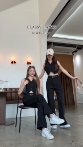 Quần ống suông nữ big size dáng dài 103cm trơn form basic đẹp xịn gen eo nâng mông hack dáng.