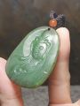 Premium Nephrite greenish Guan Yin (Goddess of Mercy) Jade pendant (with certificate) [Natural Crystal] 和田玉俄碧绿观音吊坠(带证书). 