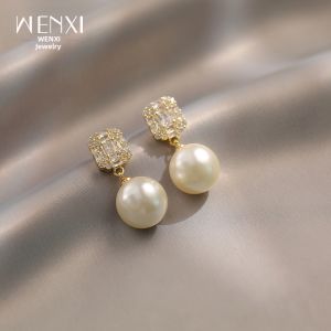 WENXI | Elegant Zircon Pearl Earrings