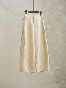 PAFUQI | Vintage Textured Brocade High Waist Loose Wide Leg Trousers