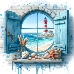Jigsaw Puzzle 500/1024PCS Beautiful Lighthouse View Through Window With Waves And Seagulls For Adult Stress Relief Relaxing Gift