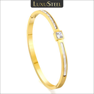 LUXUSTEEL Nữ Hợp Thời Trang Zircon Vỏ Vòng Đeo Tay Đá Trắng Thép Không Gỉ Trang Sức Cao Cấp Phụ Kiện Thời Trang