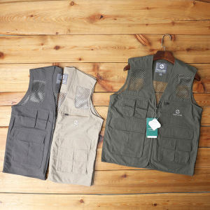 Outdoor Fishing Vest Mens Summer Thin Breathable Mesh Multi Pocket Photography Vest High Value Sports Fishing Jacket Vest