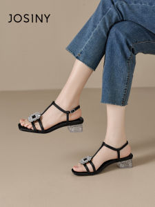 Josiny | Fairy Style One-Strap Square Toe Coarse Heel Slippers