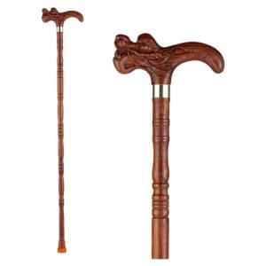 MOQILIN | Genuine Huali Wood Dragon Head Shape Lightweight Non-slip Walking Stick