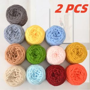 Winter 2PCS DIY Soft Ice Strip Line Yarn Chenille Knitting Yarn DIY for Handmade Knitting Blanket Scarf Thick Thread Christmas