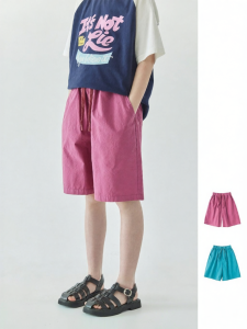 KECHU | Pure Color Washed Cotton Short Pants for Big Kids