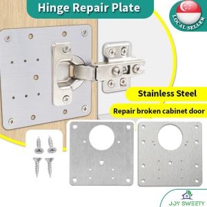【SG Stock】Stainless Steel Cabinet Door Hinge Plate Repair Plate with Screws  Hinge Fixing Plate Installation Plate