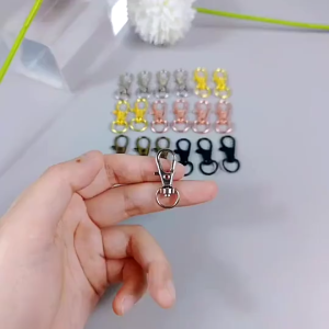 100 Pcs Metal Split Key Ring DIY Handmade Craft Silver Gold Lobster Claw Clasp Bag Car Keychain