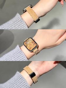 Autumn Winter Corduroy Knitted Smartwatch Band for Oppo Watch 4 pro 3 Se 2 1 Mens Creative Magnetic Absorption Bracelet