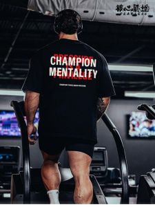 Core Muscle Fitness Chris C Short Sleeve Loose Cotton T-Shirt Breathable Training Wear Youth Summer Fitness Culture T-Shirt