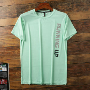 Lightweight Quick Dry Mens round Neck Short Sleeve T-Shirt Casual Summer Sport Slim Fit Ice Cool Elasticity Male Top