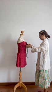 CHAWY Red delicious dress 🍒🍅 C4337 มินิเดรสสั้น มินิเดรสสั้นสีแดง - ชุดเครื่อง หรือ ส่วนประกอบที่ดูด้วย