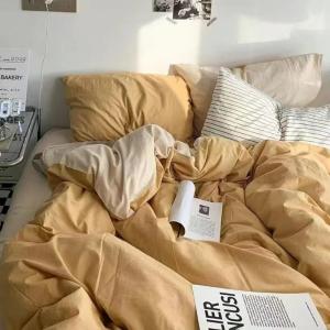 Solid Color Washable Cotton Bedding Set