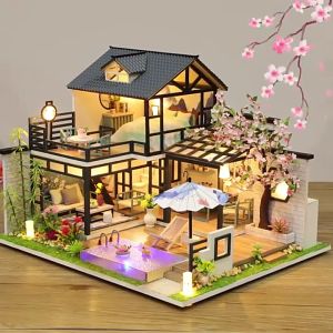 Mô hình đồ chơi DIY Nhà búp bê thủ công tự làm lấy bằng gỗ phong cách kiến trúc Trung Quốc cổ phong Thủy Mặc Lan Đình