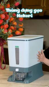 Thùng Gạo Hộp Để Gạo Hũ Đựng Gạo 20kg Hokori 5339 Có Cốc Nắp Đạy Kín Lấy Gạo Tự Động