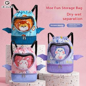 【แคมป์】ถุงเก็บของว่ายน้ำของเด็กใหม่กันน้ำแห้งเปียกกระเป๋าเด็กผู้ชายและกันน้ำสำหรับเด็กผู้หญิงกระเป๋าเป้สะพายหลังชายหาดแบบพกพา