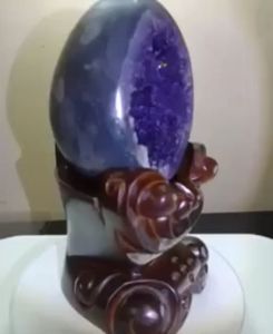 ♥CRYSTAL乌拉圭♥恐龙蛋紫水晶1.42kgDragon Amethyst 鉴定证书 包底座the