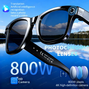New 8 Million Pixels Camera Smart Glasses Recording Videos AI Photo Recognition Answer Translation Waterproof Blue light Glasses