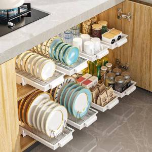 Layered Dish Organizer Shelf