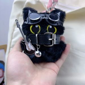 Punk Style Black Cat Keychain Cute Big Eye Cat Bag Charm  Gift