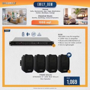 Background Music System for Cafe Restaurant Dynamax 120w D120 100v Public Address Amplifier 4" 20w Wall Mount Speaker