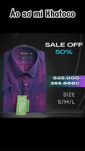 Áo sơ mi tay ngắn Khatoco sale off 50%