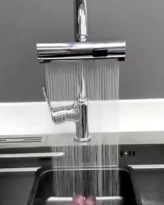 ICHINOVA 4 Modes Mechanical Faucet Kitchen 3 In 1 Flexible Faucet Waterfall Replaceable Water Tap with Spraye