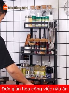 Kệ Gia Vị 3 Tầng Đa Năng Thép Không Rỉ Kèm Sơn Tĩnh Điên