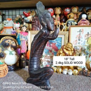 18" RARE BALI ARTISTIC SOLID WOOD SCULPTURE 2.4KG • Japan Surplus