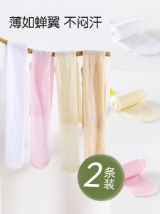 ถุงเท้าเต้นรำสำหรับเด็กผู้หญิง ฤดูใบไม้ผลิและฤดูร้อน ถุงเท้าแบบบาง สีขาว ถุงเท้าแบบสวมข้อ ถุงเท้าเต้นรำแบบไม่หลุดรอด