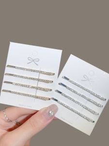 Elegant Side Hair Clip Womens Bangs Clamp Small Hair Clip Sparkling Diamond 2024 New Frontal Hair Accessory Korean Style