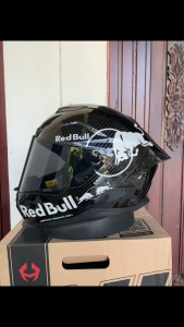 Helm JS Armor Z Carbon Full Face SNI Redbull Leopard Visor Iridium