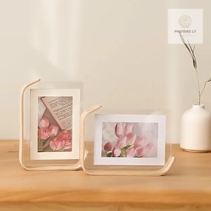 Khung Ảnh Để Bàn Chữ L SÁNG TẠO 2 Mặt Trong Suốt (10x15 14x21 cm) KA08