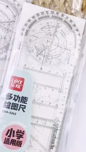 Penggaris Busur Derajat Rotary Multifungsi Penggaris Geometri Multifunction Geometric Ruler Penggaris Busur Derajat Template Gambar Matematika Alat Ukur untuk Perlengkapan Kantor Sekolah Siswa Seni