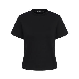 เสื้อยืดคอกลมแขนสั้นผ้าฝ้ายสวมใส่สบายสำหรับผู้หญิง ทรงหลวม สไตล์ลำลอง ระบายอากาศได้ดี ทรงพอดีตัว ฤดูร้อน 2024