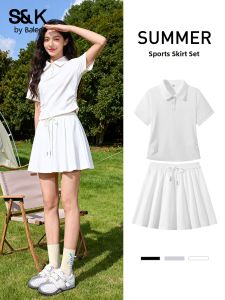 BALENO | White Polo Shirt and Skirt Set Summer Sporty
