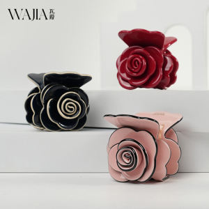 French Rose Flower Sweet Acetate Hair Clip Fashionable Tailored Hair Accessories Women Head Flowers Hairpin Clamps