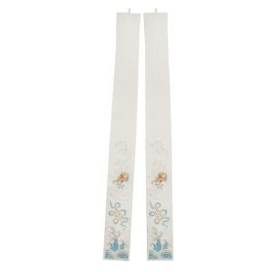 Floral Embroidered round Neck Hanfu Costume Accessory Single Silken Sash Traditional Chinese Fashion Womens Clothing