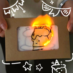 การ์ดป้องกันรอยขีดข่วนลายเปลวไฟแห่งความรักสีชมพูแบบทำมือของขวัญโฮมเมดโปรโมชั่นบัตรอวยพรของขวัญวันวาเลนไทน์วันเกิดสติกเกอร์แบบขูดปิด