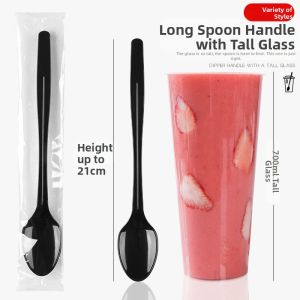 Plastic Long Handle Stirring Spoon for Milk Tea 1 piece
