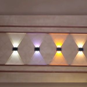 JIOR Solar Light Outdoor Waterproof 10LED solar wall outdoor light Automatic Sensor Switch solar garden lights Glow Up and Down High Brightness Fence Lights Suitable for Gardens Fences Streets