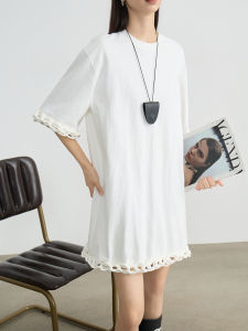 Lace Knit Loose Short Sleeve Dress
