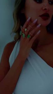 Ingemark | Ingemark 7Pcs Elegant Inlaid Colorful Acrylic Resin Rings Set for Women Vintage Geometric Irregular Stackable Rings Boho Jewelry