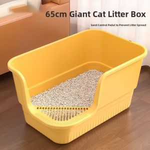 MONLEYTA | Extra Large Open-Top Cat Litter Box Anti-Splash Giant Cat Toilet Odor Control Sand Tray For Cats Pet Supplies Cat Urinal