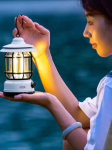 เปลวไฟโคม โคมไฟแคมป์กลางแจ้งย้อนยุค COB ทำให้ไฟฉายสวยที่ได้ สามารถปรับระดับความสว่างได้