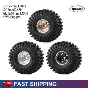 ONEVAN | 4PCS 1.9 in 125mm Rubber Wheel Tires For RC Crawler Car 1/10 TRX4 TRX6 SCX10 II III 90046 AXI03007 Gen7/8 D90 VS4-10